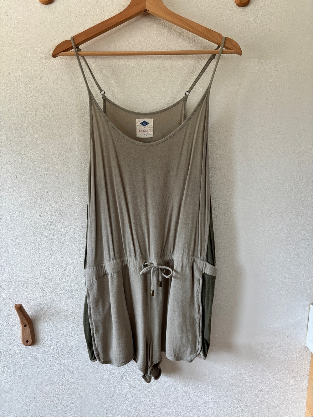 Olive Green Drawstring Romper